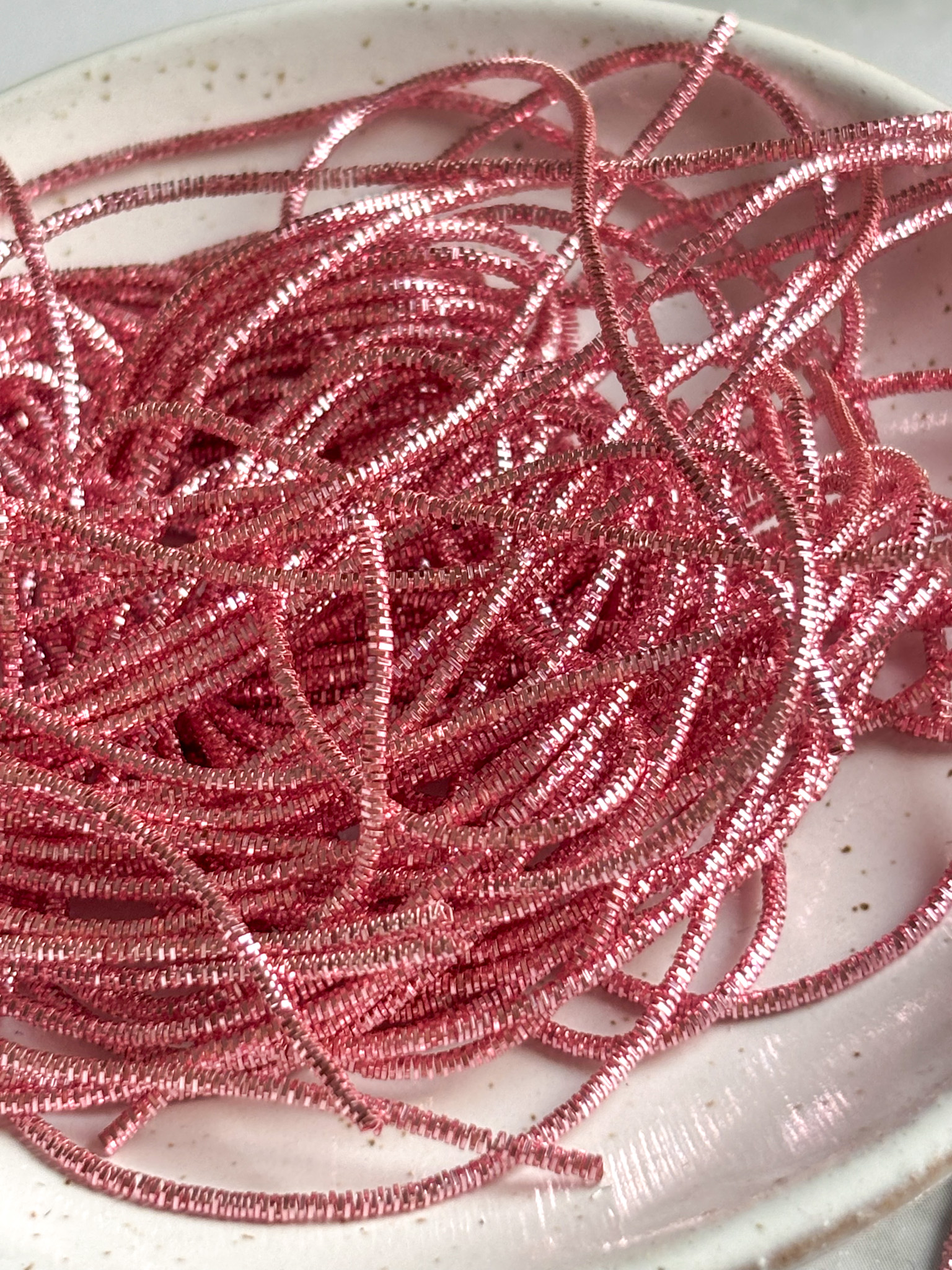 Cannetille frisée rose - 1mm