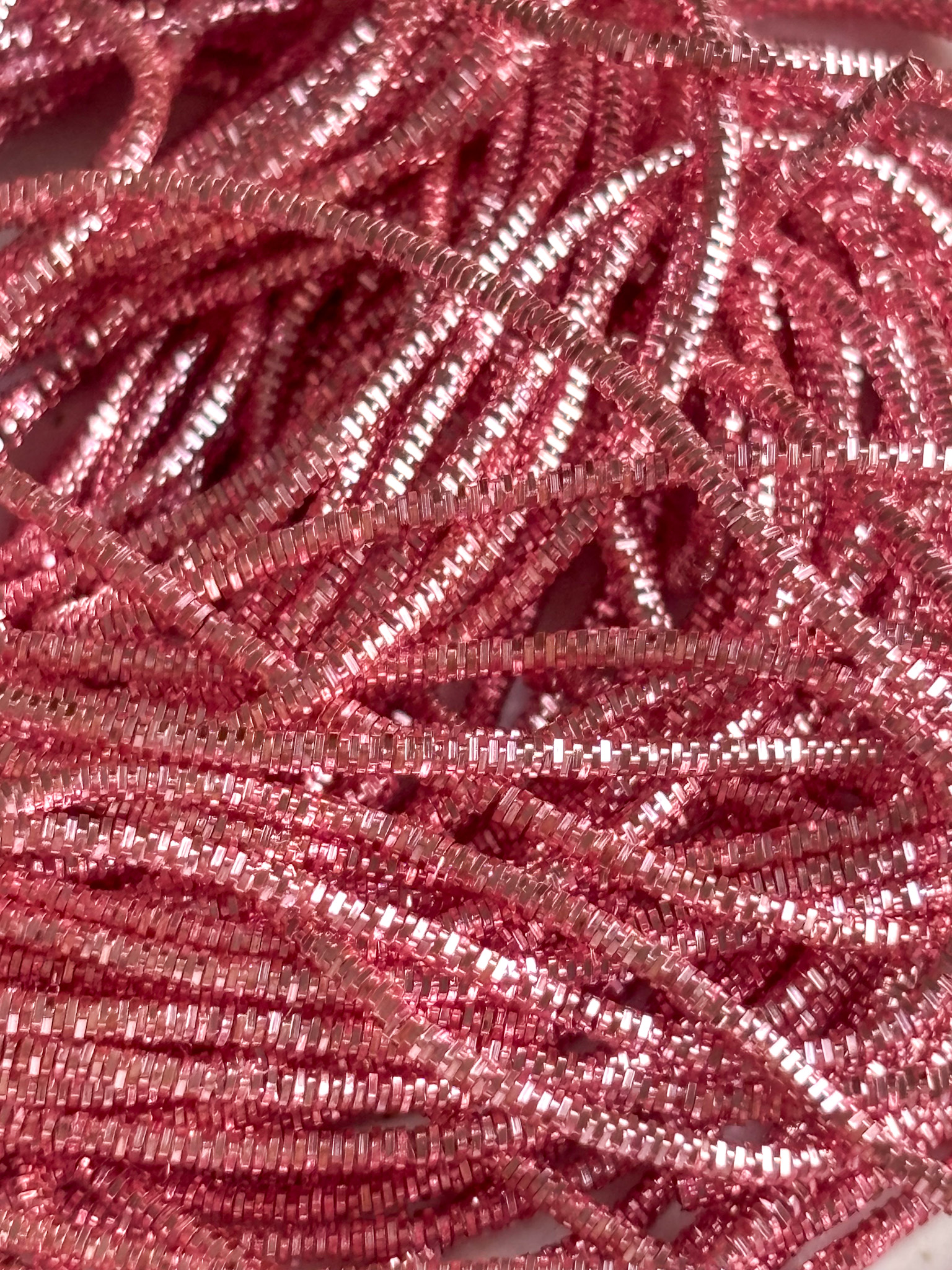 Cannetille frisée rose - 1mm