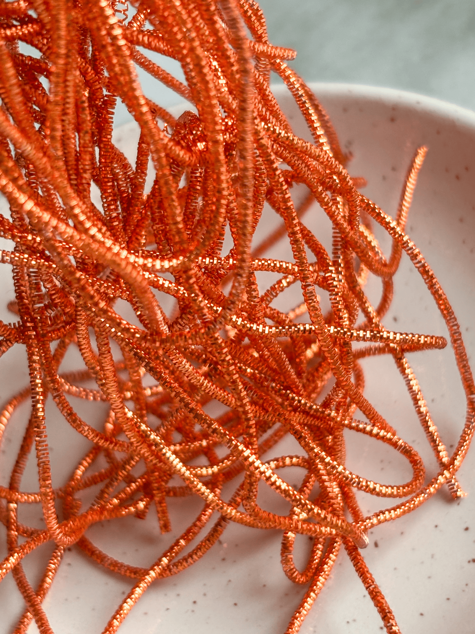 Cannetille frisée orange - 1 mm