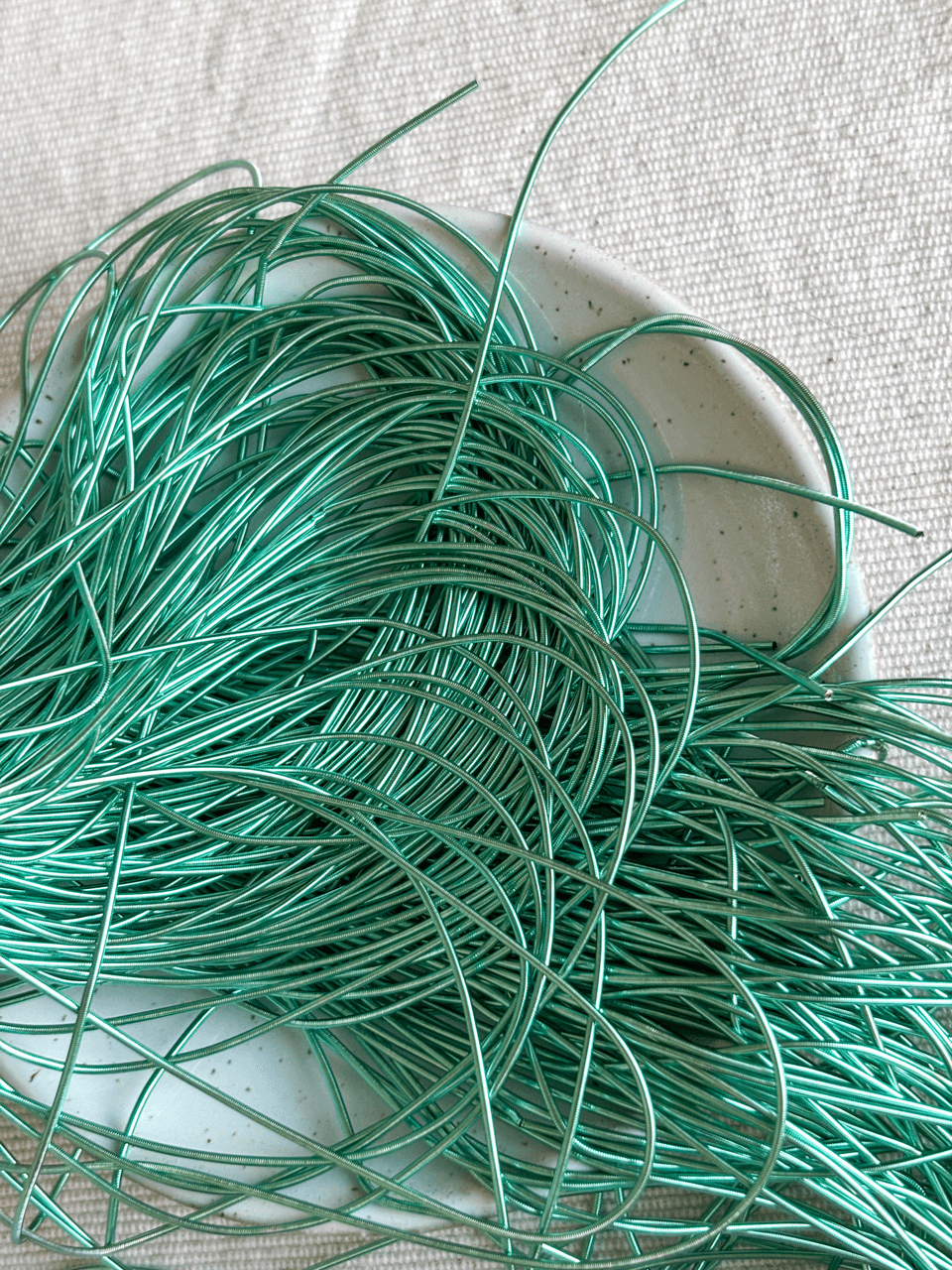 Cannetille lisse brillante bleu Tiffany  - 1 mm