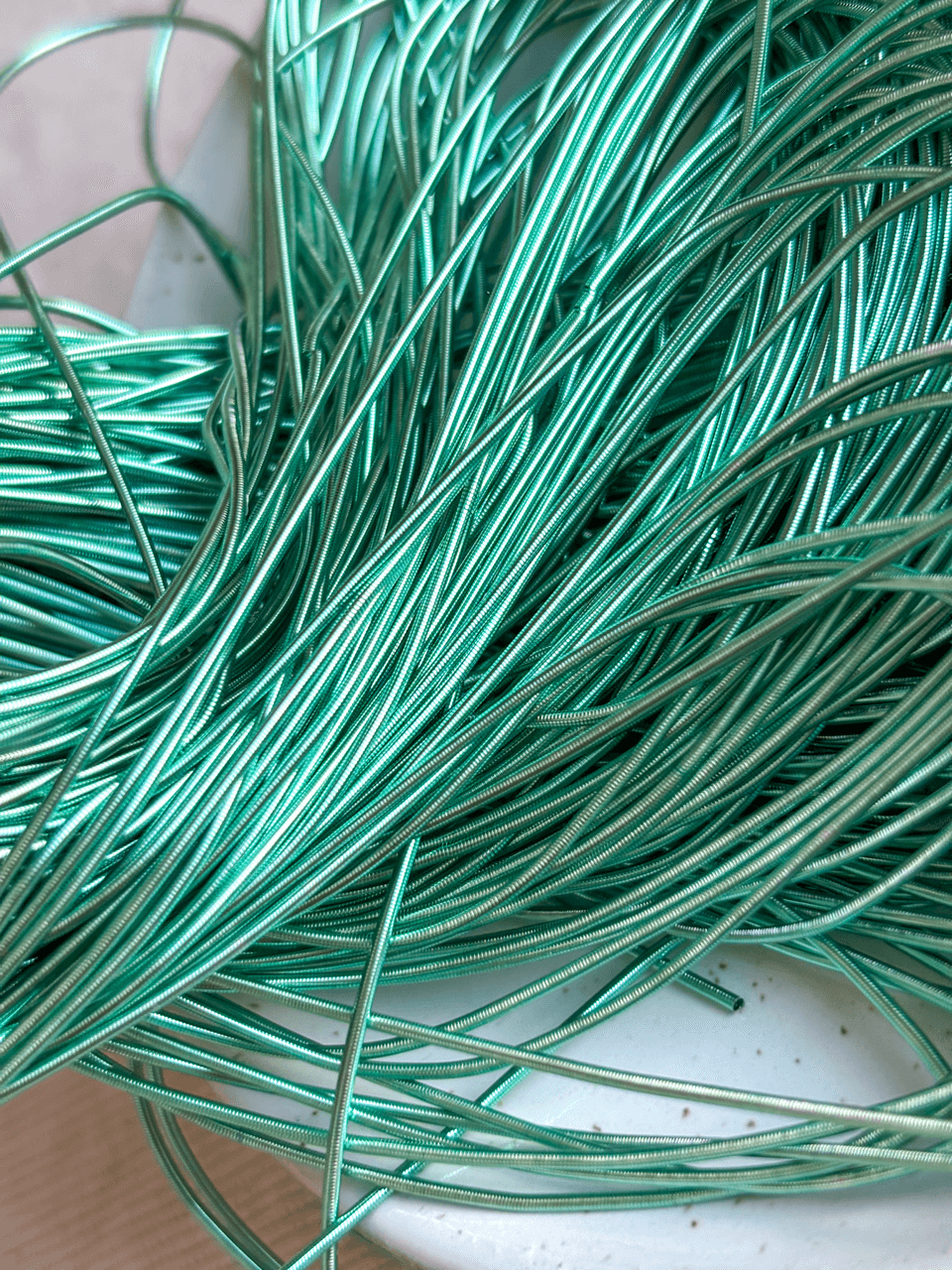 Cannetille lisse brillante bleu Tiffany  - 1 mm