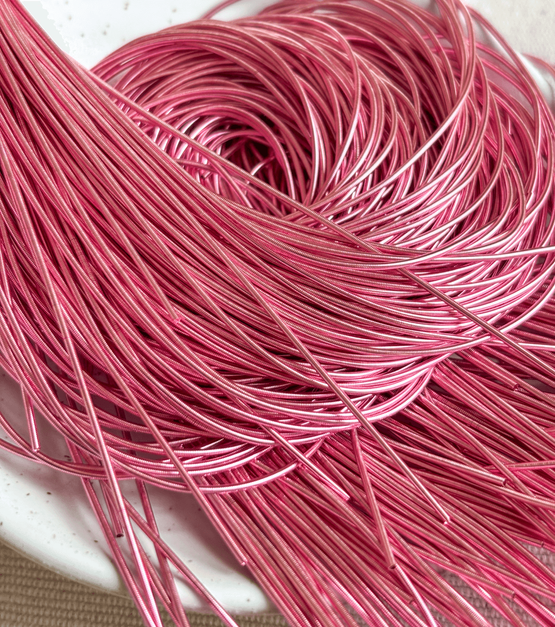 Cannetille lisse brillante rose - 1 mm