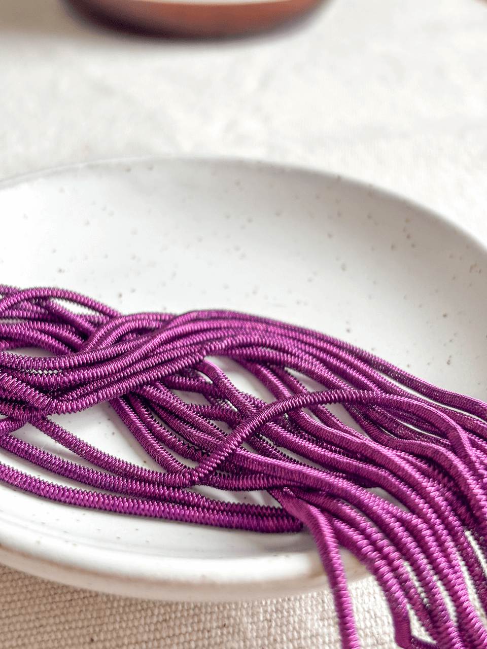 Cannetille perlée prune  - 2 mm